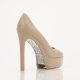 Beige high heel with sparkling detail.
